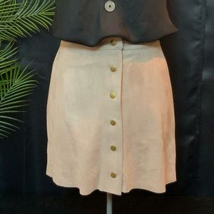 Snap front A-line mini skirt
